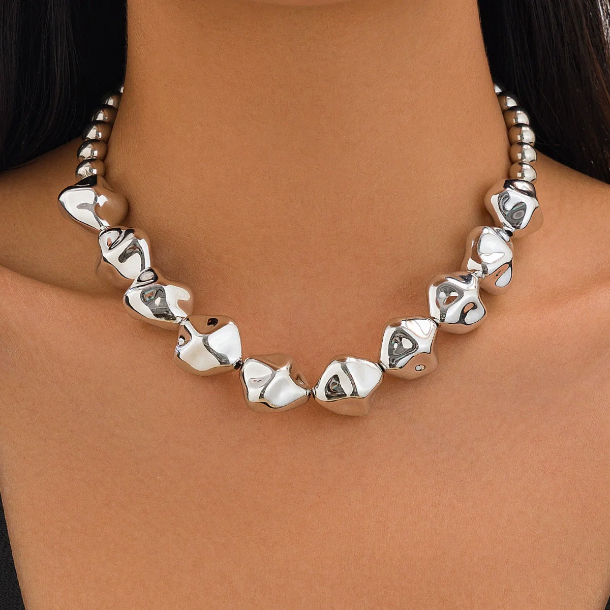 Jewelry Ccb Geometric Shaped Light Luxury Clavicle Chain With Electroplating - Image 6