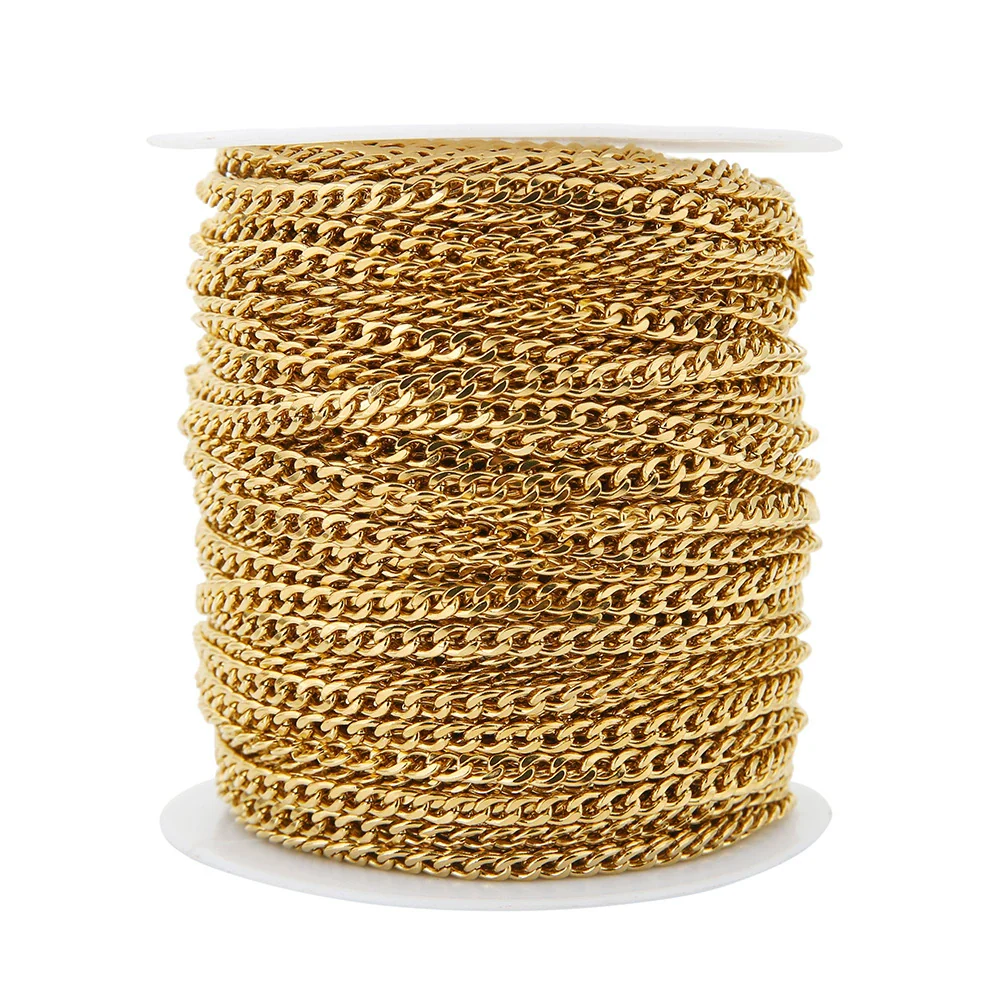 Jewelry Chain Bracelet Accessories Stainless Steel 18K Gold Plated Totem Pattern Diy Handmade
