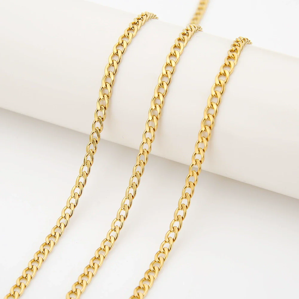 Jewelry Chain Bracelet Accessories Stainless Steel 18K Gold Plated Totem Pattern Diy Handmade - Image 4