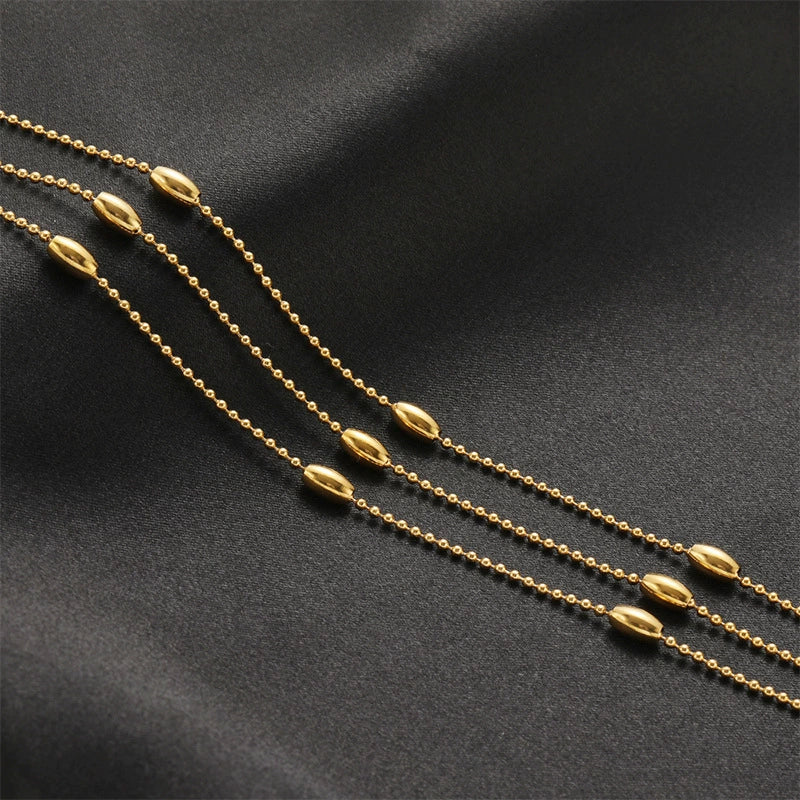 Jewelry Chain Stainless Steel Rice Bead Electroplated - Image 4
