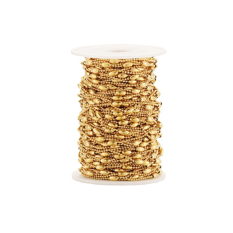 Jewelry Chain Stainless Steel Rice Bead Electroplated - Image 5