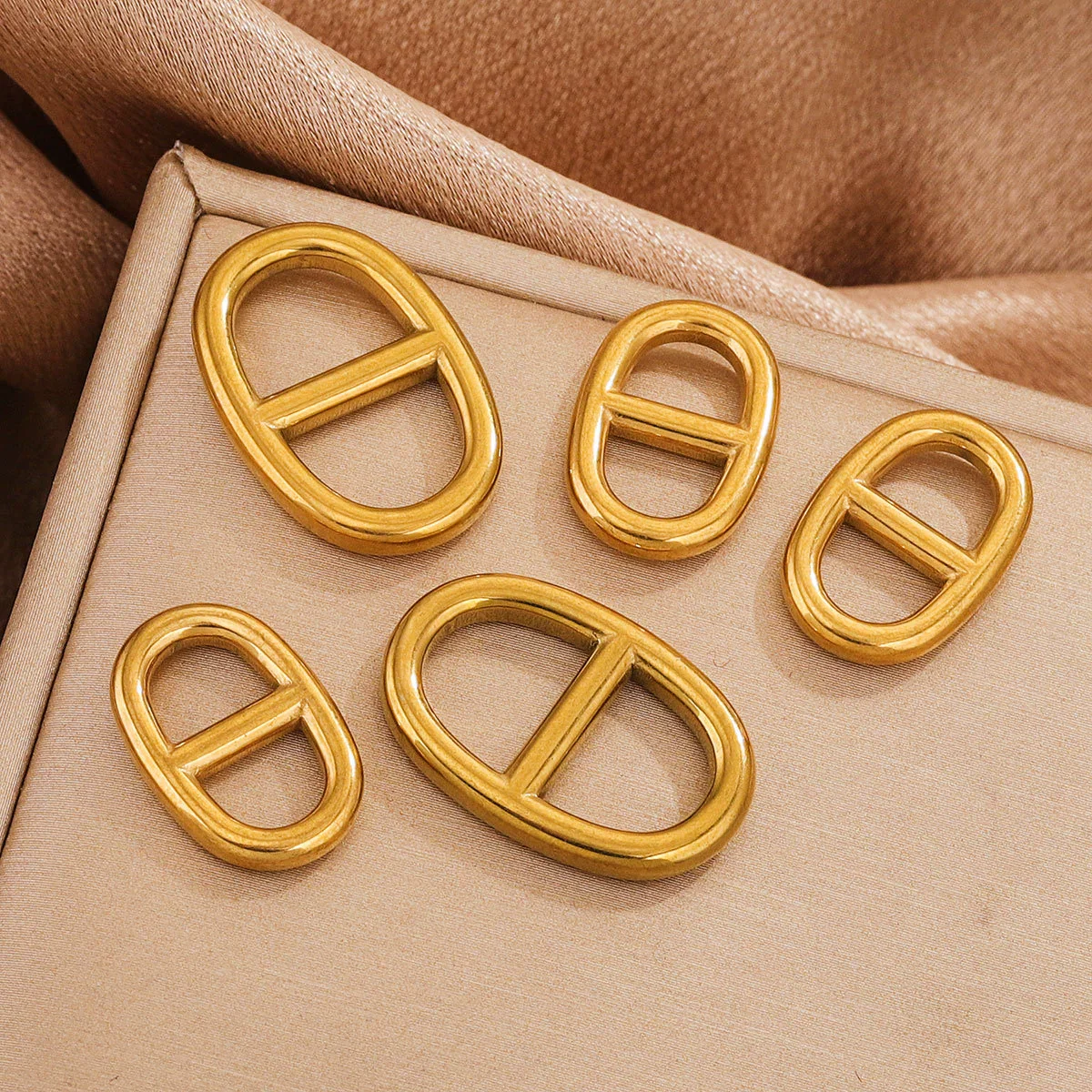 Jewelry Clothing Accessories Stainless Steel Oval Eggshaped Pig Nose Japanese Buckle Electroplating - Image 2
