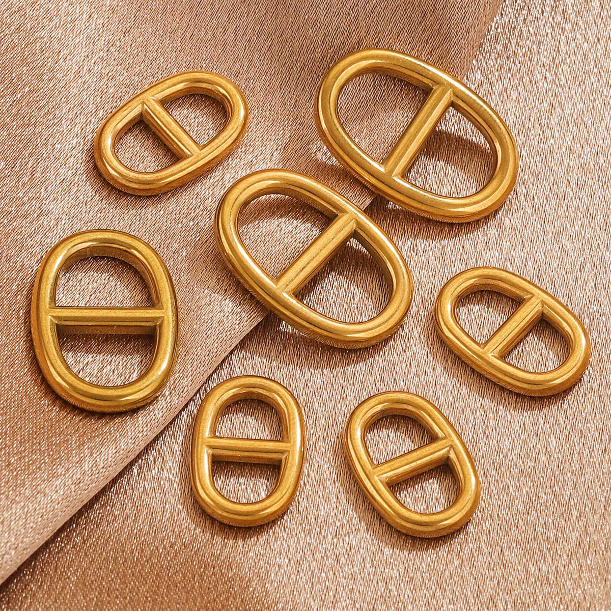 Jewelry Clothing Accessories Stainless Steel Oval Eggshaped Pig Nose Japanese Buckle Electroplating - Image 3