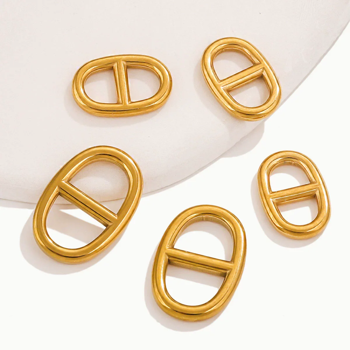 Jewelry Clothing Accessories Stainless Steel Oval Eggshaped Pig Nose Japanese Buckle Electroplating - Image 4