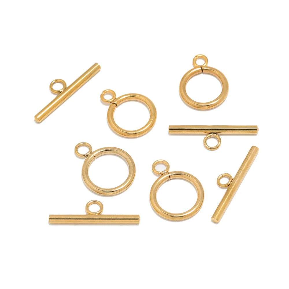 Jewelry Connection Buckle Stainless Steel Fashion Geometric Round Electroplated For Bracelet And Necklace