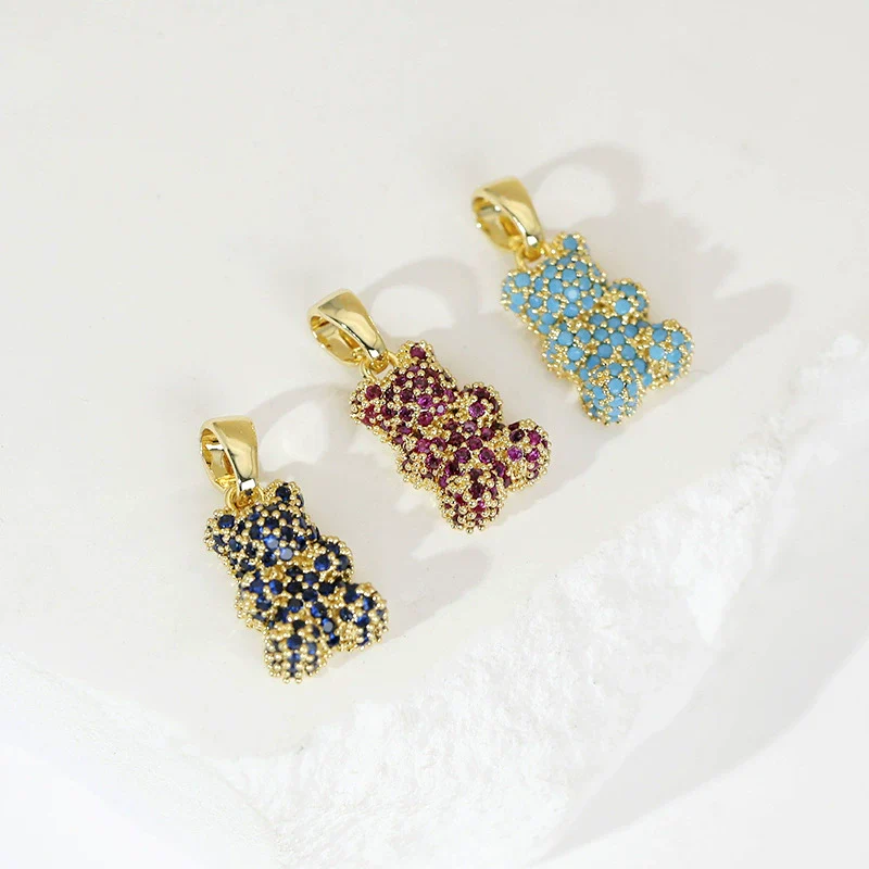 Jewelry Copper Cartoon Animals Zodiac Gummy Bear Pendant Earrings Electroplating Accessories - Image 4