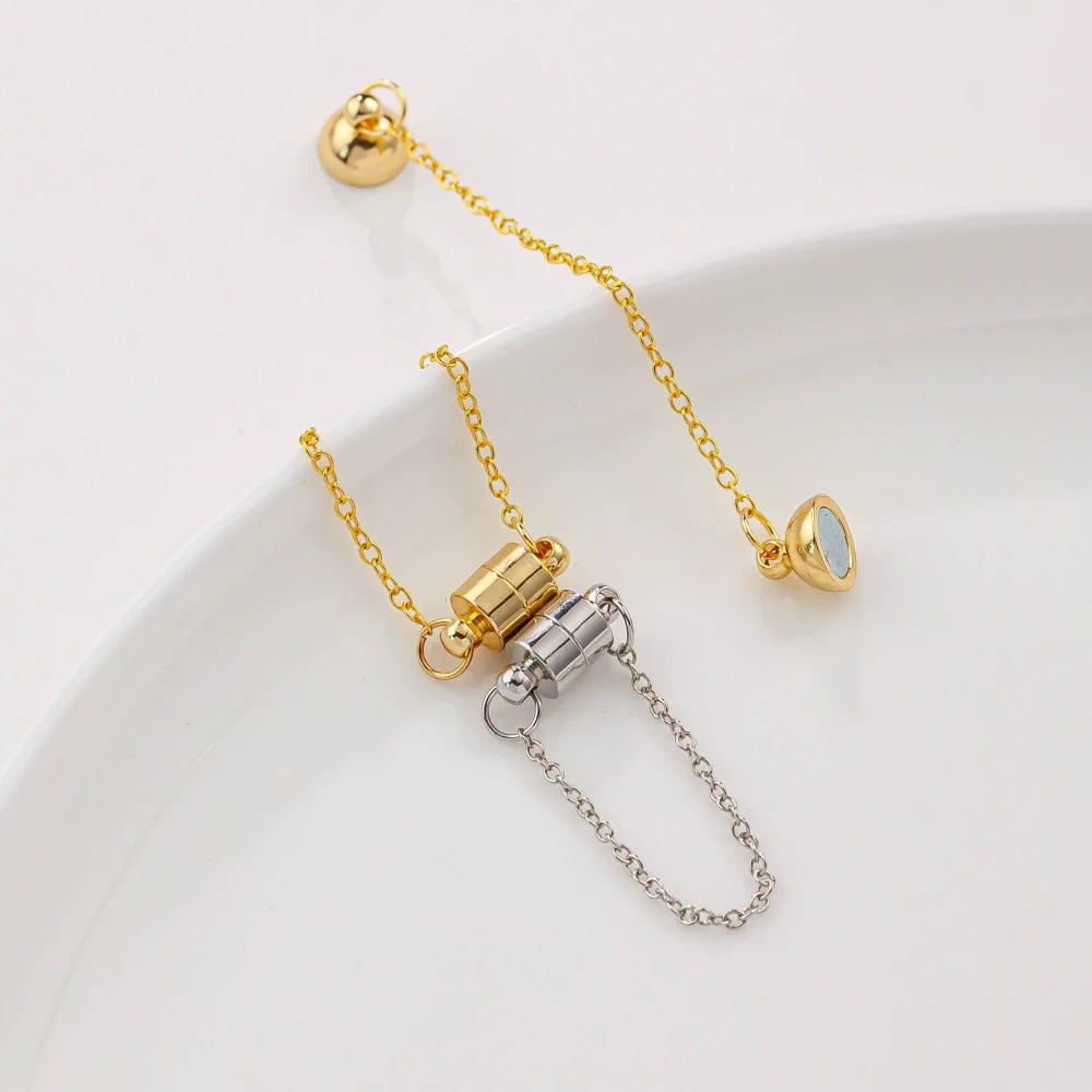Jewelry Copper Electroplated Magnetic Buckle With Chain For Bracelet And Necklace - Image 3