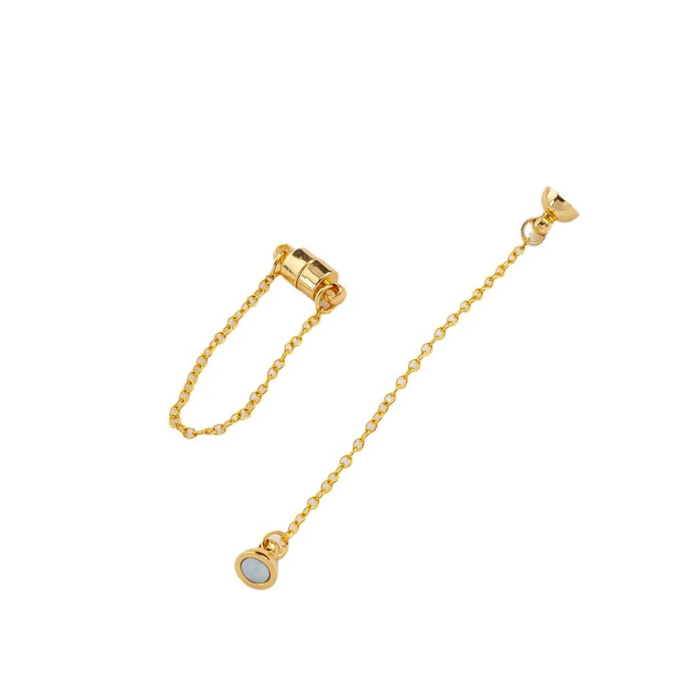 Jewelry Copper Electroplated Magnetic Buckle With Chain For Bracelet And Necklace - Image 5