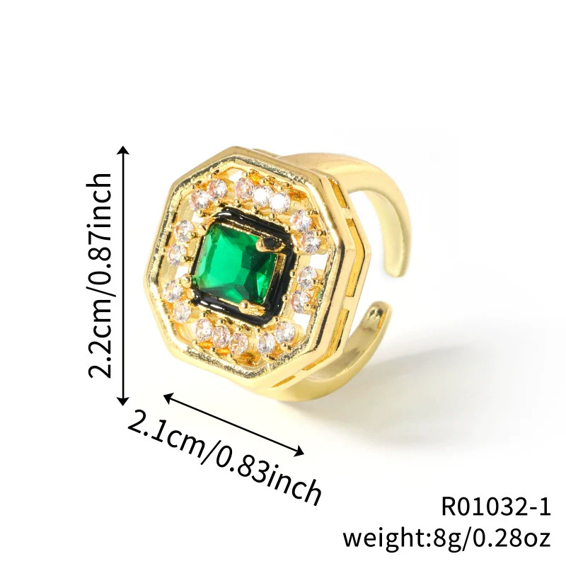 Jewelry Copper Inlaid Zircon Geometric Heart Shape Electroplating Set - Image 8