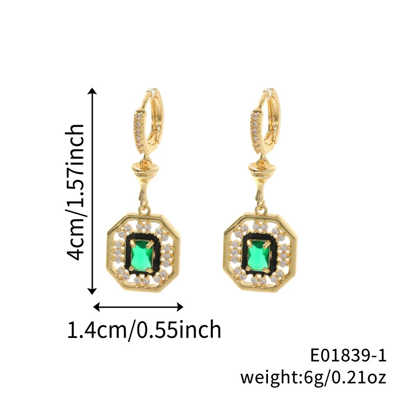 Jewelry Copper Inlaid Zircon Geometric Heart Shape Electroplating Set - Image 9