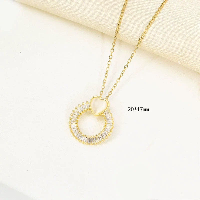 Jewelry Copper Microlay Geometric Zircon Necklace And Earrings Set Electroplating Women's Jewelry - Image 7