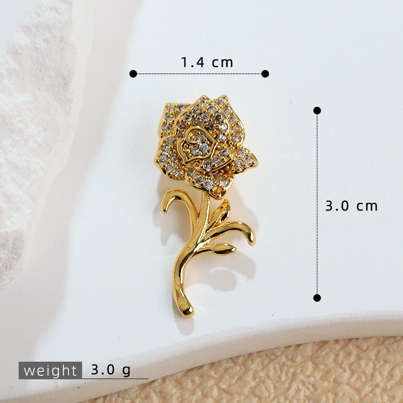 Jewelry Copper Minimalist Flower Style Electroplated Micropaved Zircon Necklace Pendant And Earrings For Women - Image 6