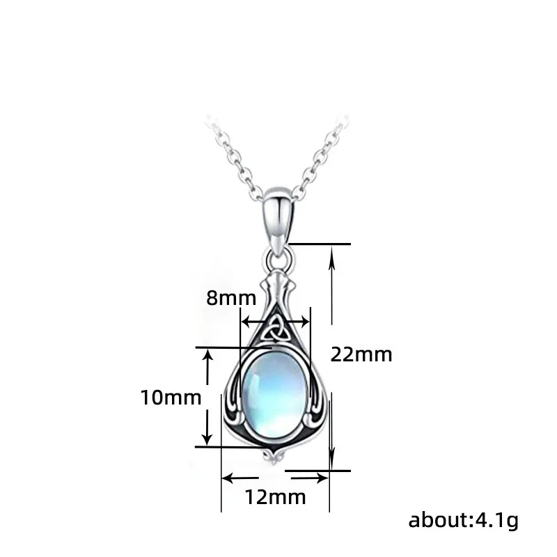 Jewelry Copper Mixed Gem Inlay Geometric Dropshaped Pendant Ochain Necklace For Women - Image 5