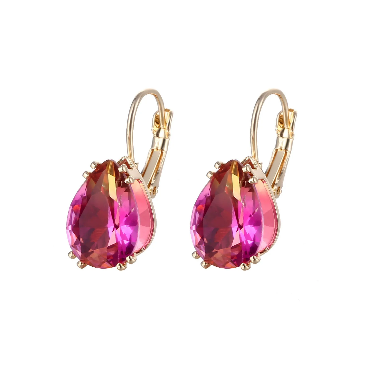 Jewelry Copper Natural Dropshaped Zircon Earrings For Women - Image 2