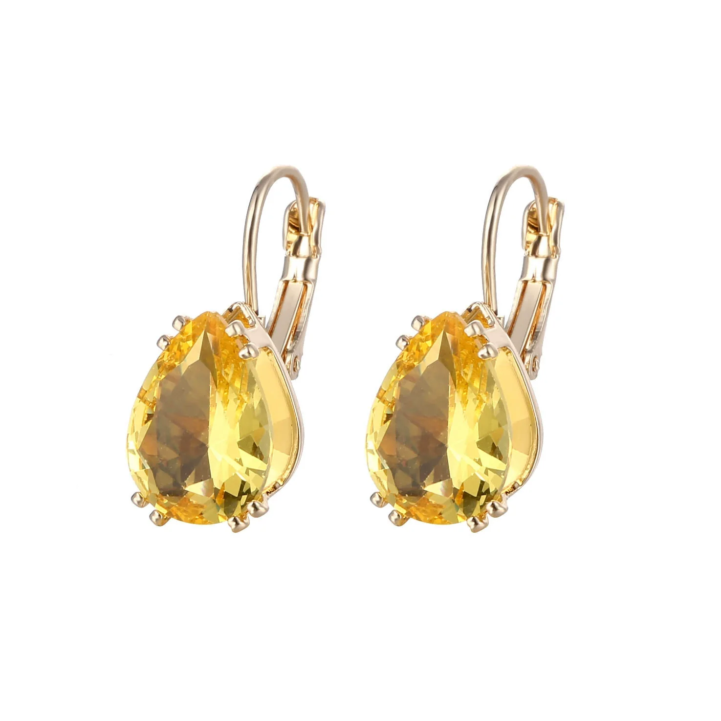 Jewelry Copper Natural Dropshaped Zircon Earrings For Women - Image 6