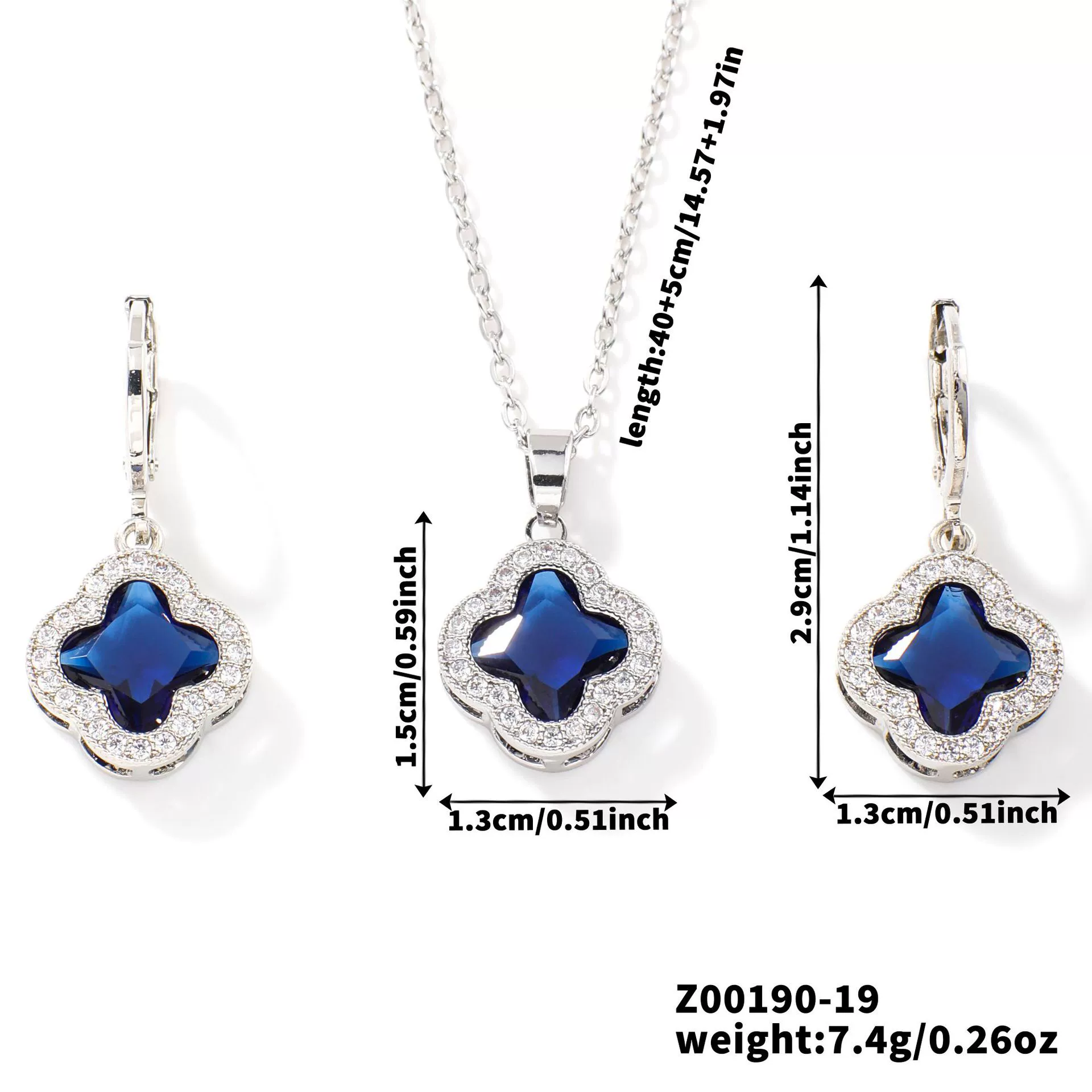 Jewelry Copper Ochain Set With Natural Plant Flowers Pattern And Zircon Inlay - Image 20