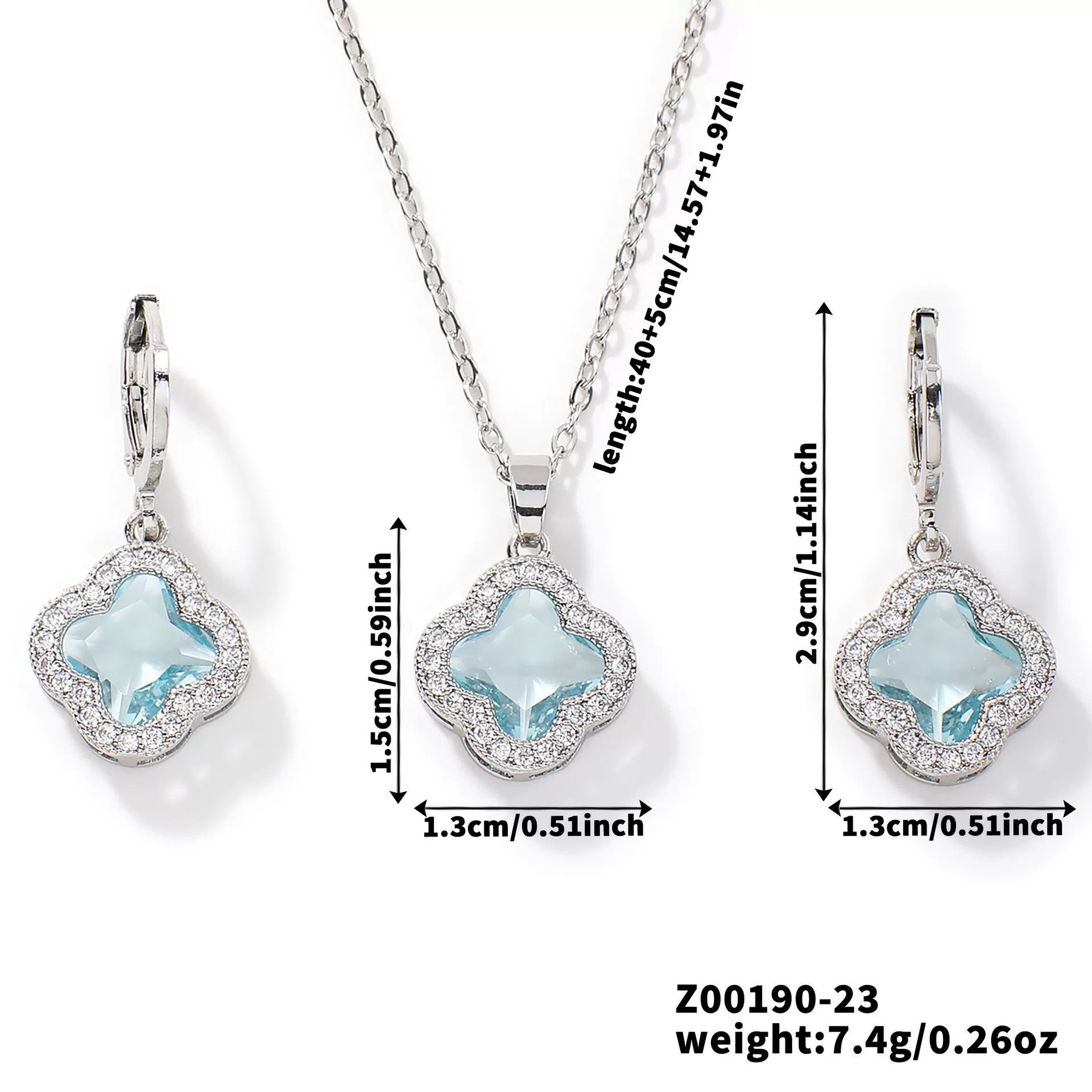Jewelry Copper Ochain Set With Natural Plant Flowers Pattern And Zircon Inlay - Image 24