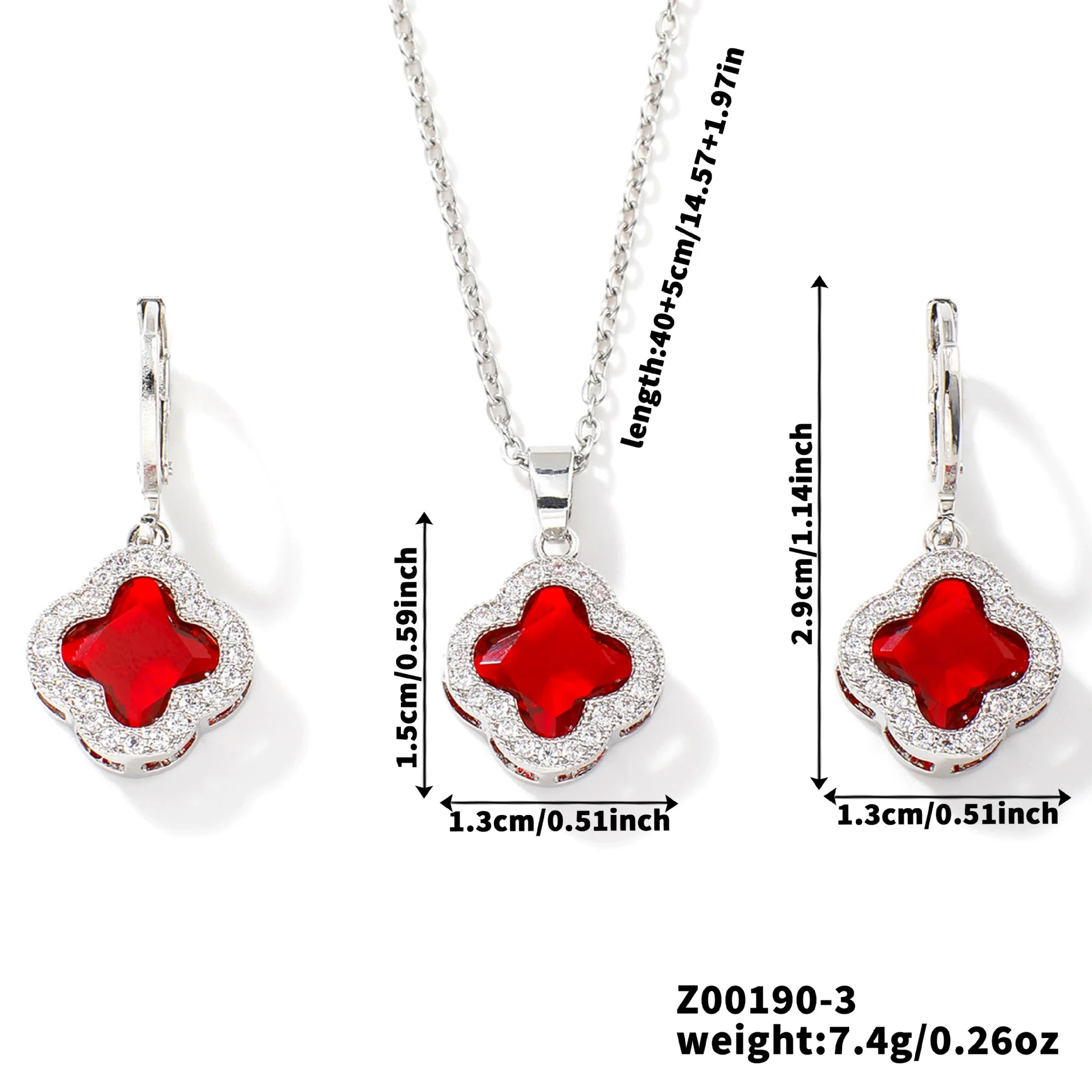 Jewelry Copper Ochain Set With Natural Plant Flowers Pattern And Zircon Inlay - Image 28