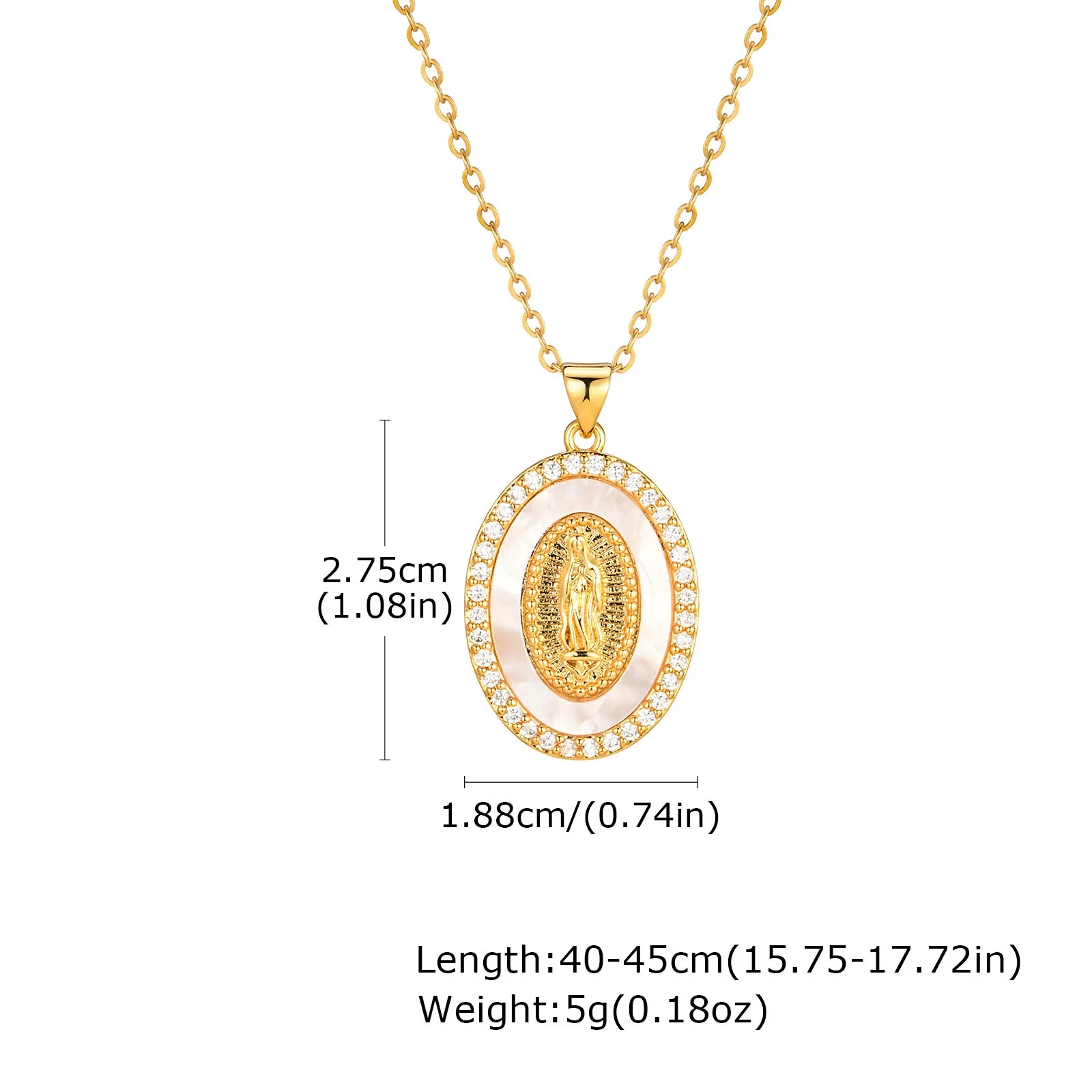 Jewelry Copper Oval Geometric Pendant Gold Plated Necklace For Ladies - Image 8