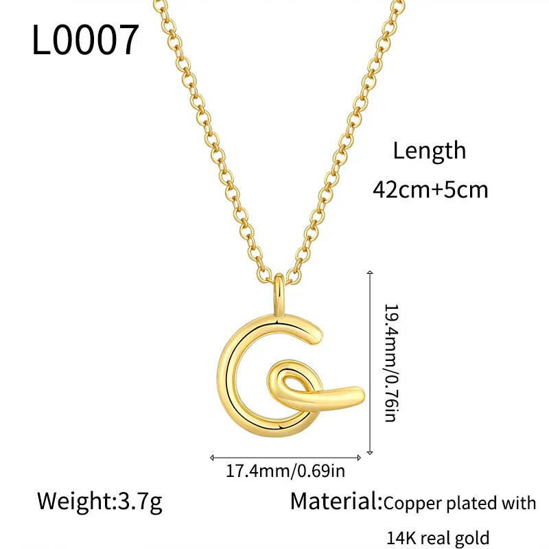 Jewelry Copper Plated With Real Gold Letters Numbers Text Irregular Style Necklace For Women - Image 12