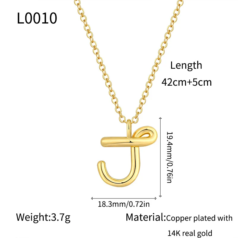 Jewelry Copper Plated With Real Gold Letters Numbers Text Irregular Style Necklace For Women - Image 15