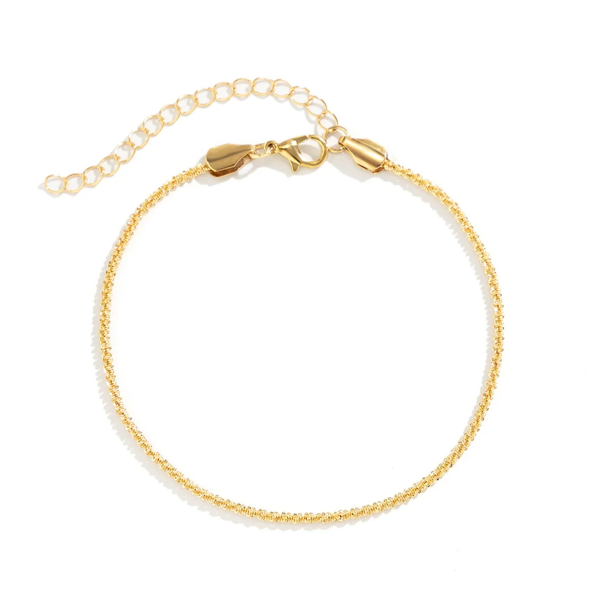 Jewelry Copper Wave Pattern Multilayer Ankle Chain For Women - Image 5