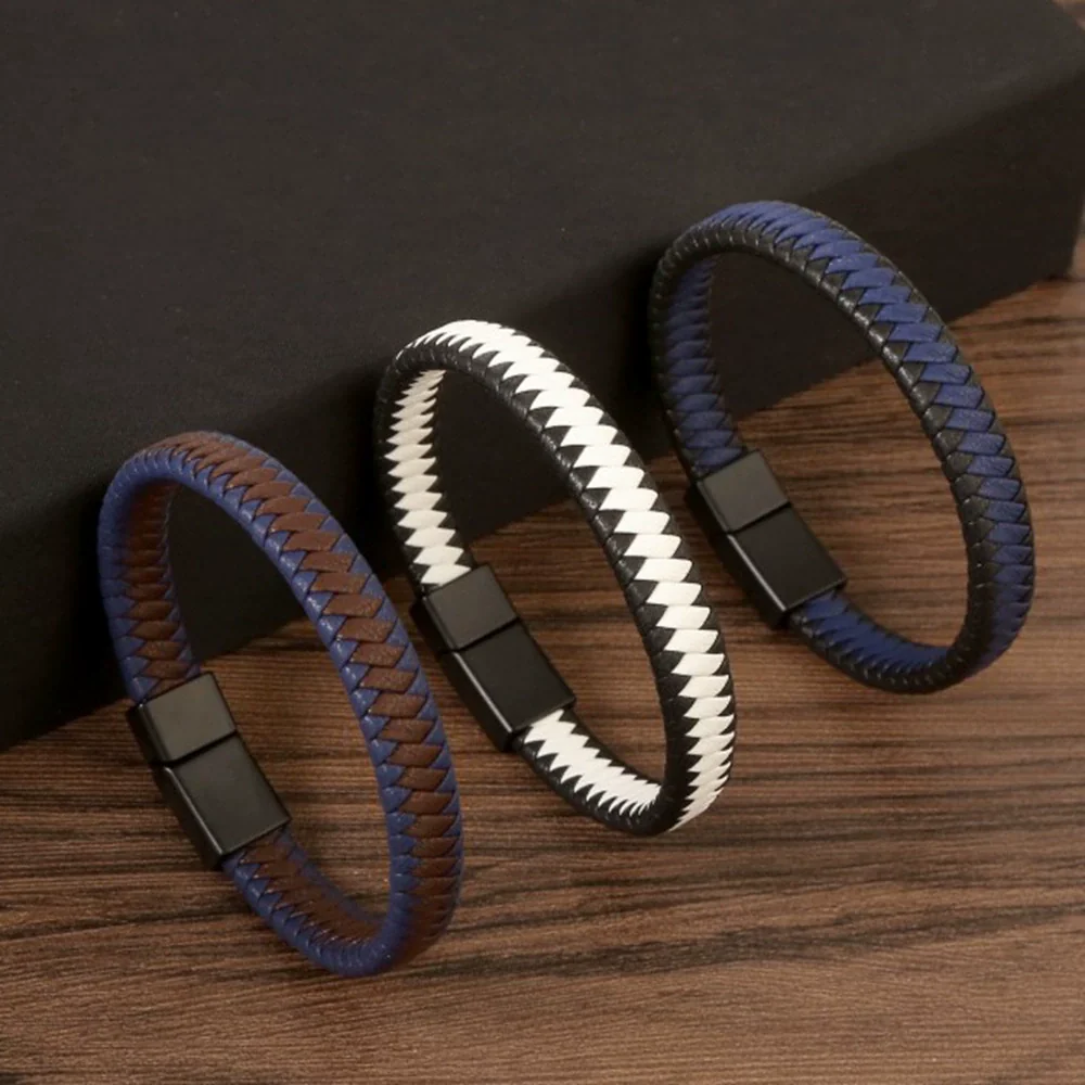 Jewelry Couple Bracelets Microfiber Leather Stainless Steel Magnetic Buckle Electroplating Original Design