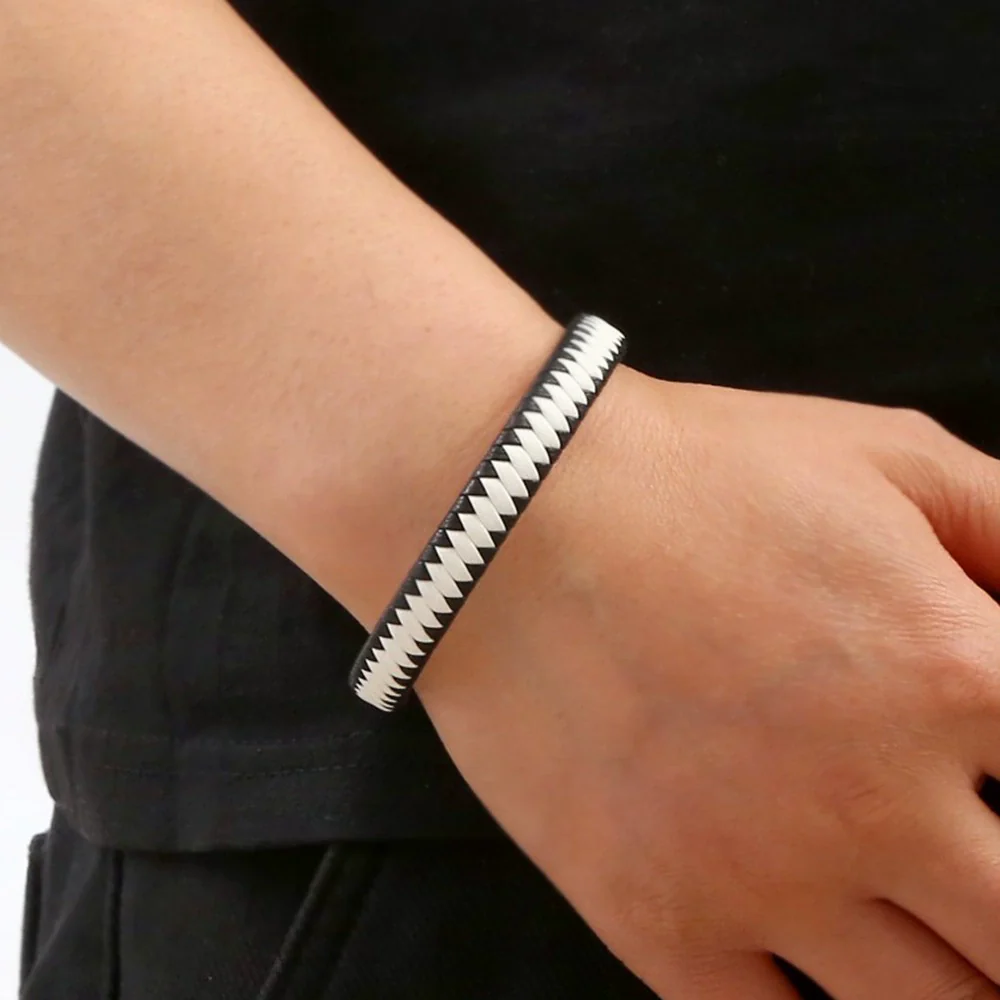 Jewelry Couple Bracelets Microfiber Leather Stainless Steel Magnetic Buckle Electroplating Original Design - Image 2