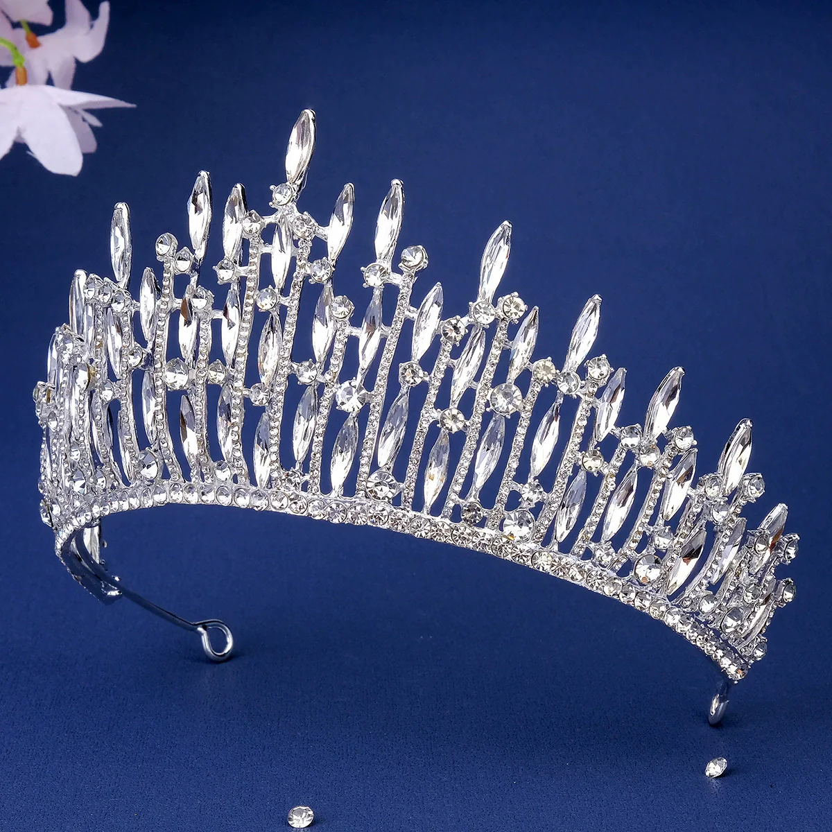 Jewelry Court Style Light Luxury Alloy Crystal Hairband Crown Electroplated For Women - Image 3