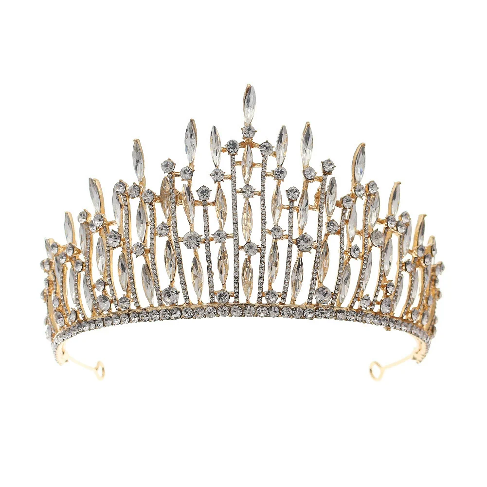 Jewelry Court Style Light Luxury Alloy Crystal Hairband Crown Electroplated For Women - Image 5