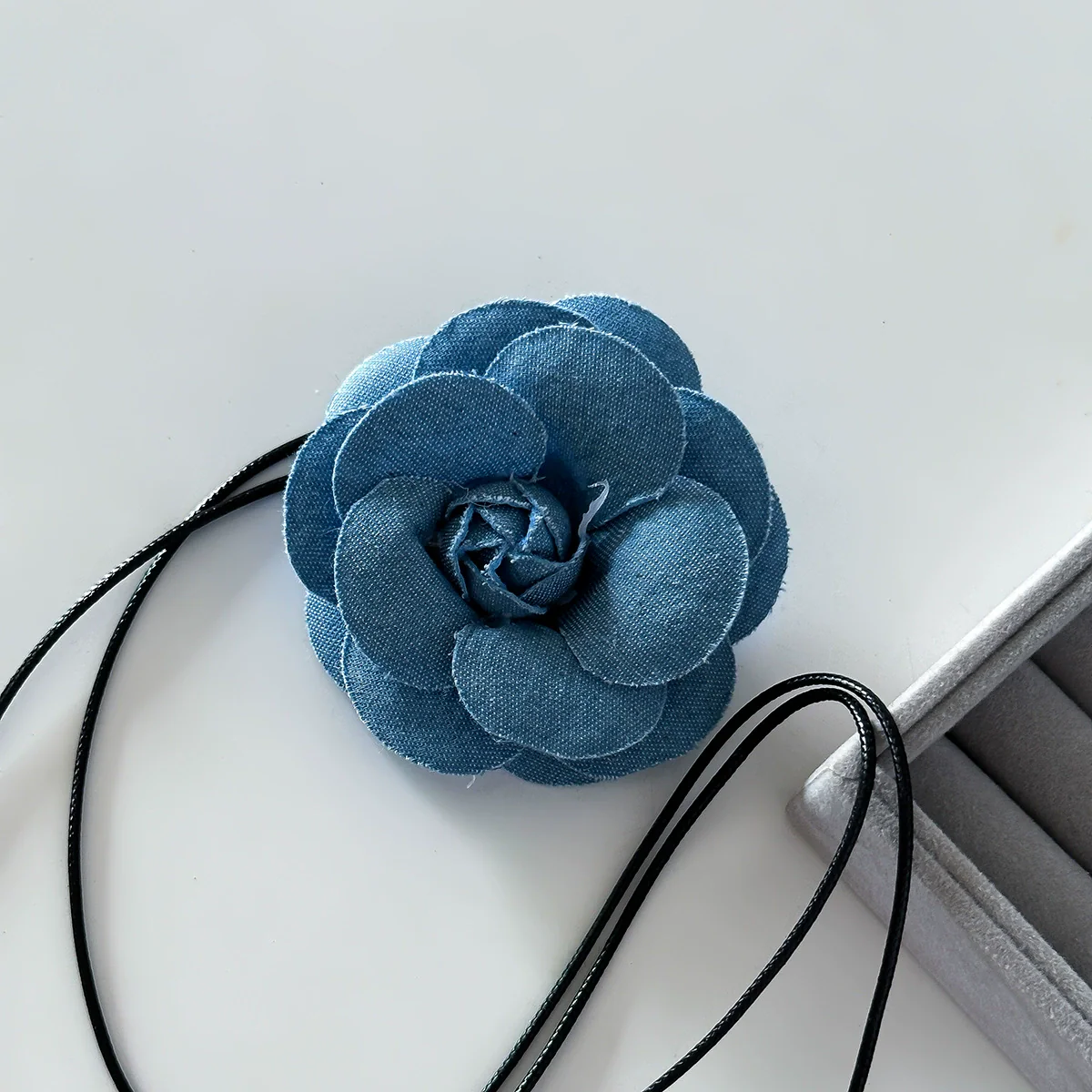 Jewelry Cowboy Denim Chocker With Geometric And Flower Pattern Handmade Multilayer Tassel Necklace - Image 4