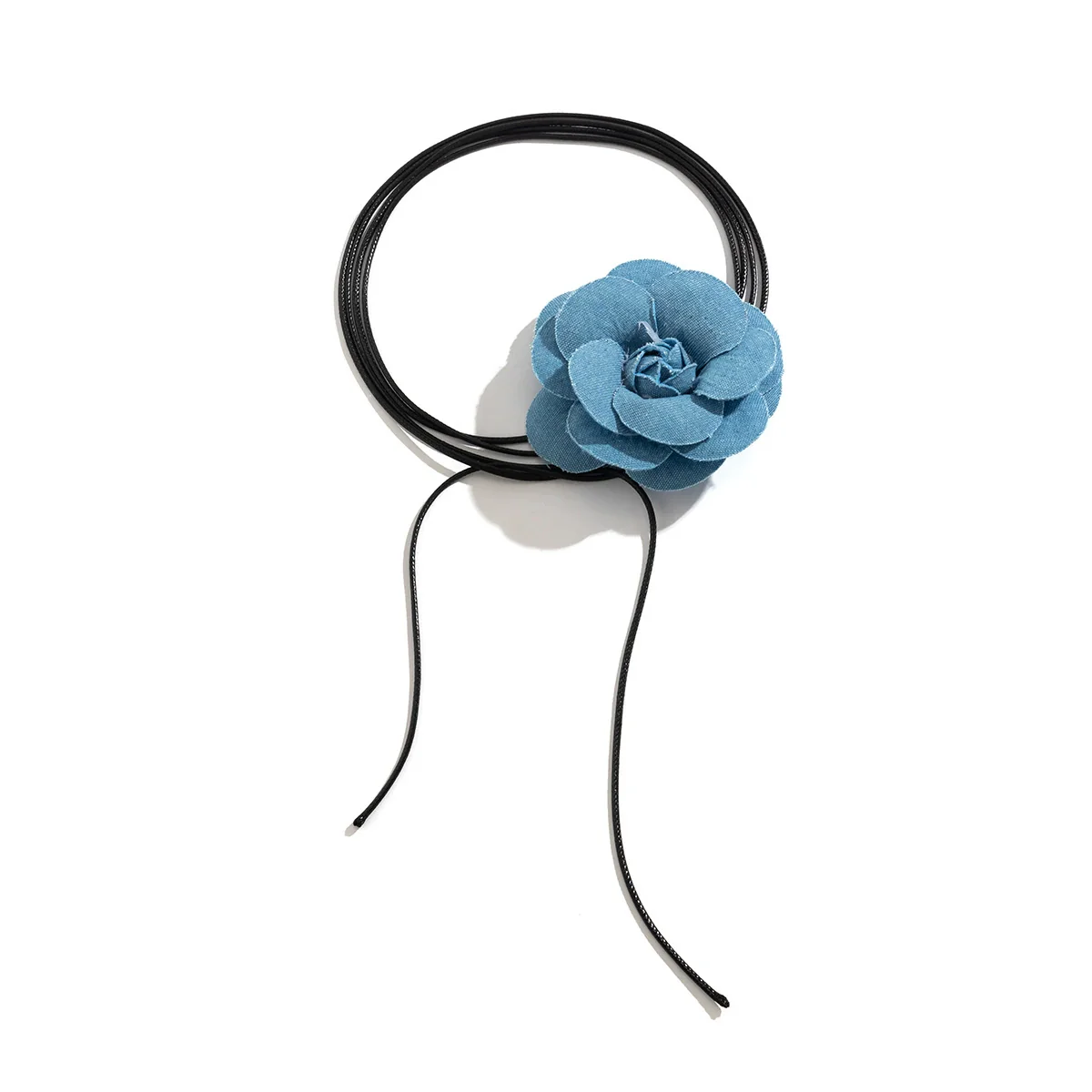 Jewelry Cowboy Denim Chocker With Geometric And Flower Pattern Handmade Multilayer Tassel Necklace - Image 5