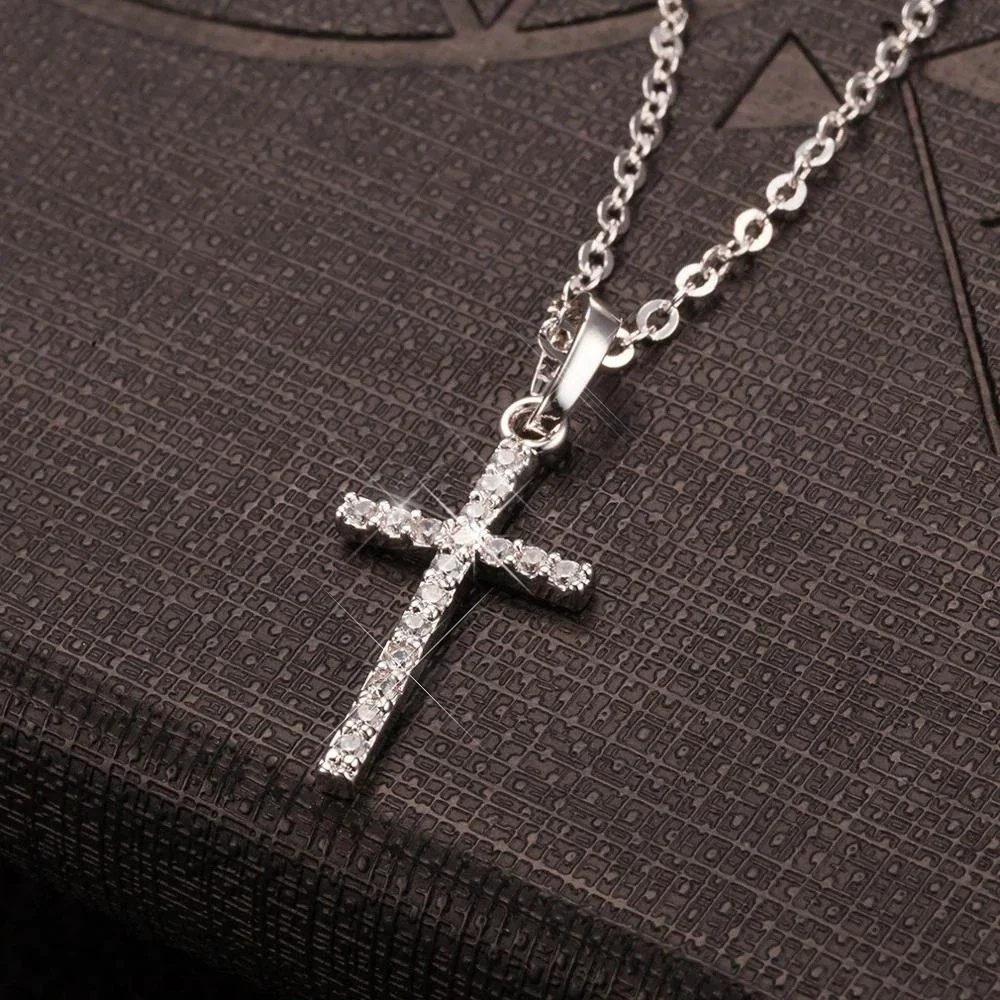 Jewelry Cross Pendant Necklace Alloy Geometric Light Luxury Ochain Unisex - Image 3
