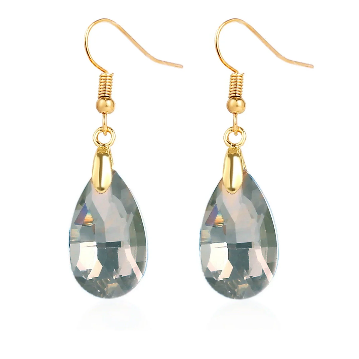Jewelry Crystal Light Luxury Geometric Water Drop Earrings For Women - Image 11