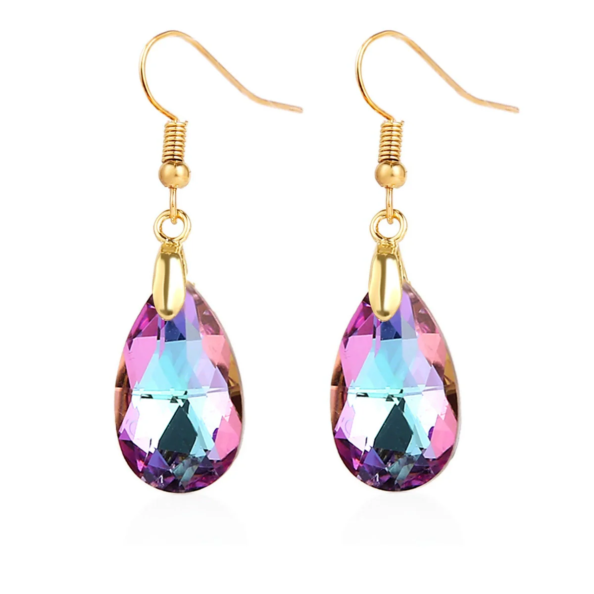 Jewelry Crystal Light Luxury Geometric Water Drop Earrings For Women - Image 7