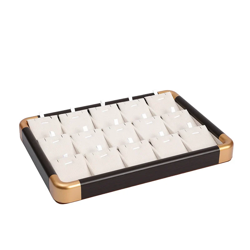 Jewelry Display Plate Imitation Wood Geometric Shape Splicing Highend Luxury For Ring Earrings Storage - Image 10