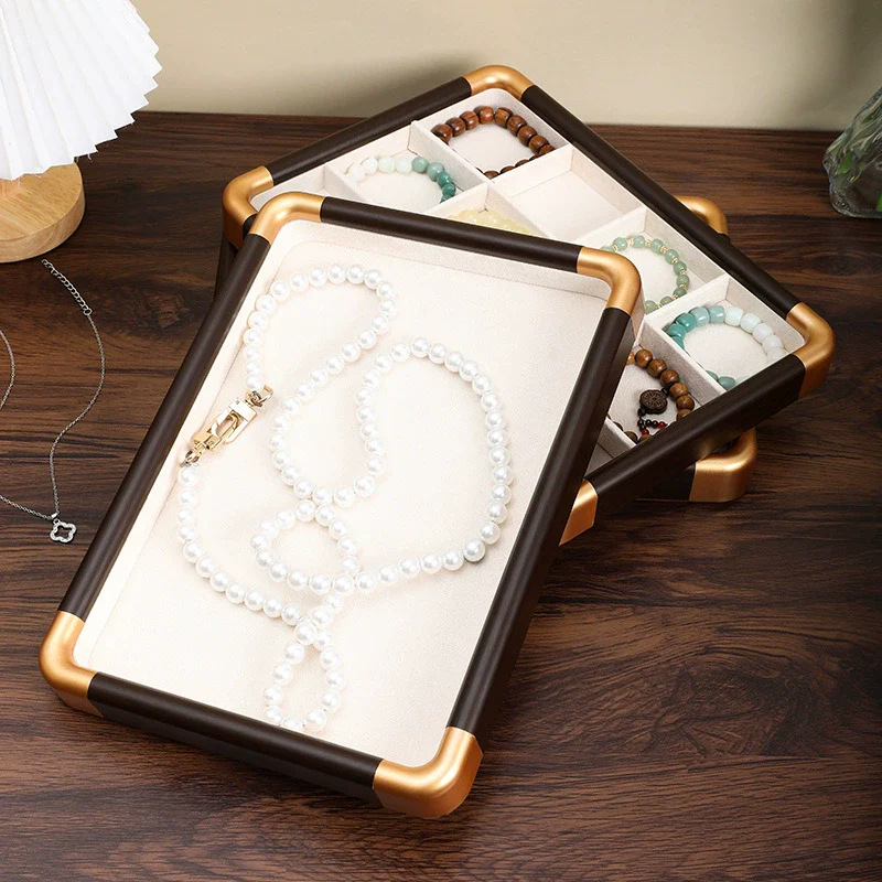 Jewelry Display Plate Imitation Wood Geometric Shape Splicing Highend Luxury For Ring Earrings Storage - Image 2