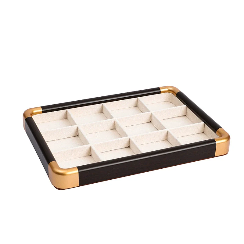 Jewelry Display Plate Imitation Wood Geometric Shape Splicing Highend Luxury For Ring Earrings Storage - Image 4