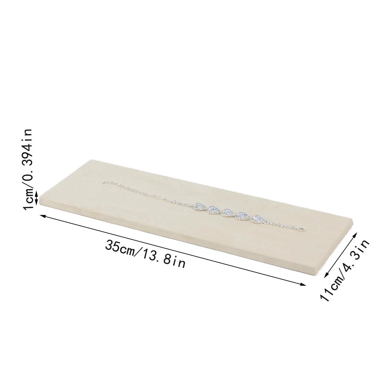 Jewelry Display Props Metal High Sense Tshape Beige Flannel Bracelet Ring Earring Rack - Image 11