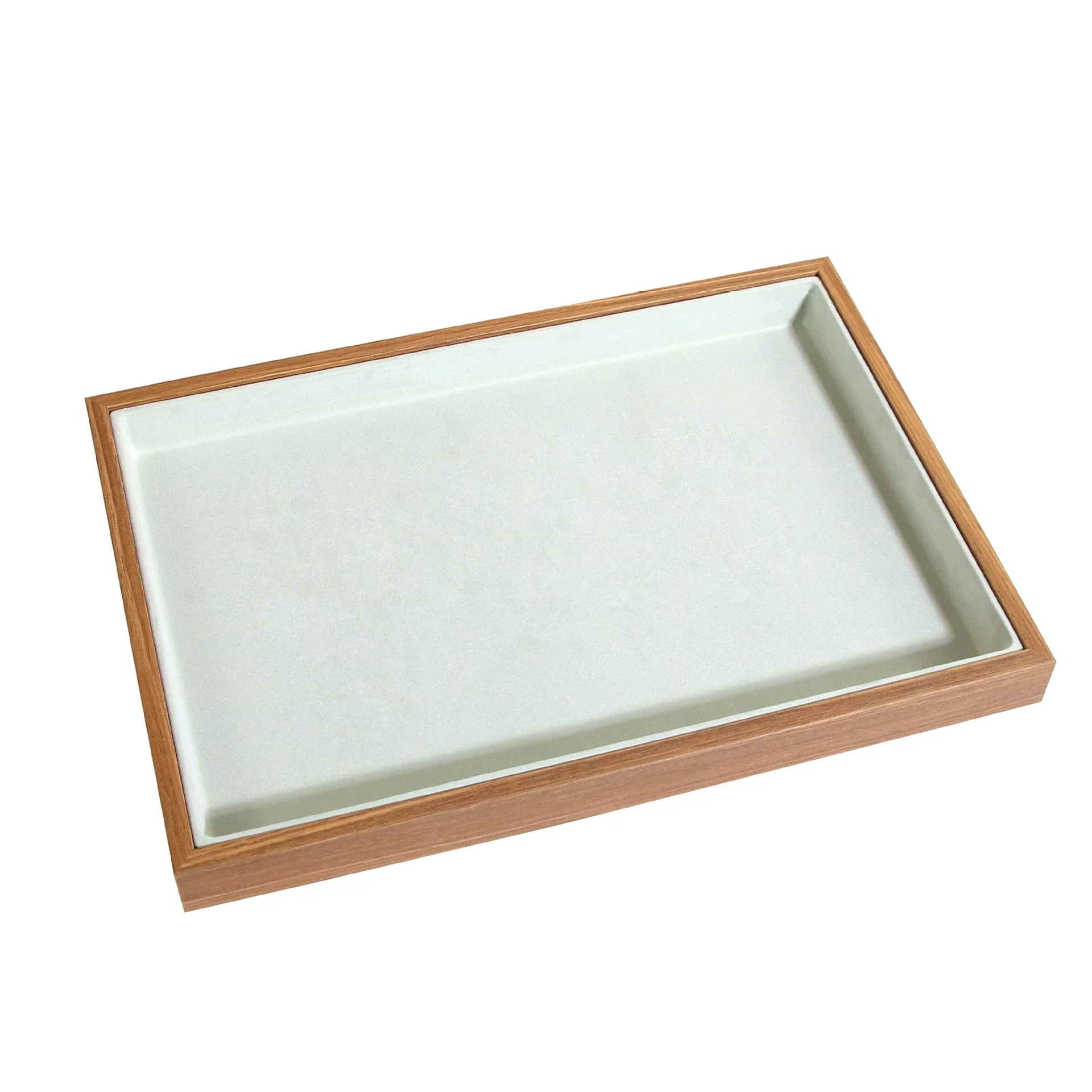 Jewelry Display Tray Rosewood Wood Flannel - Image 5
