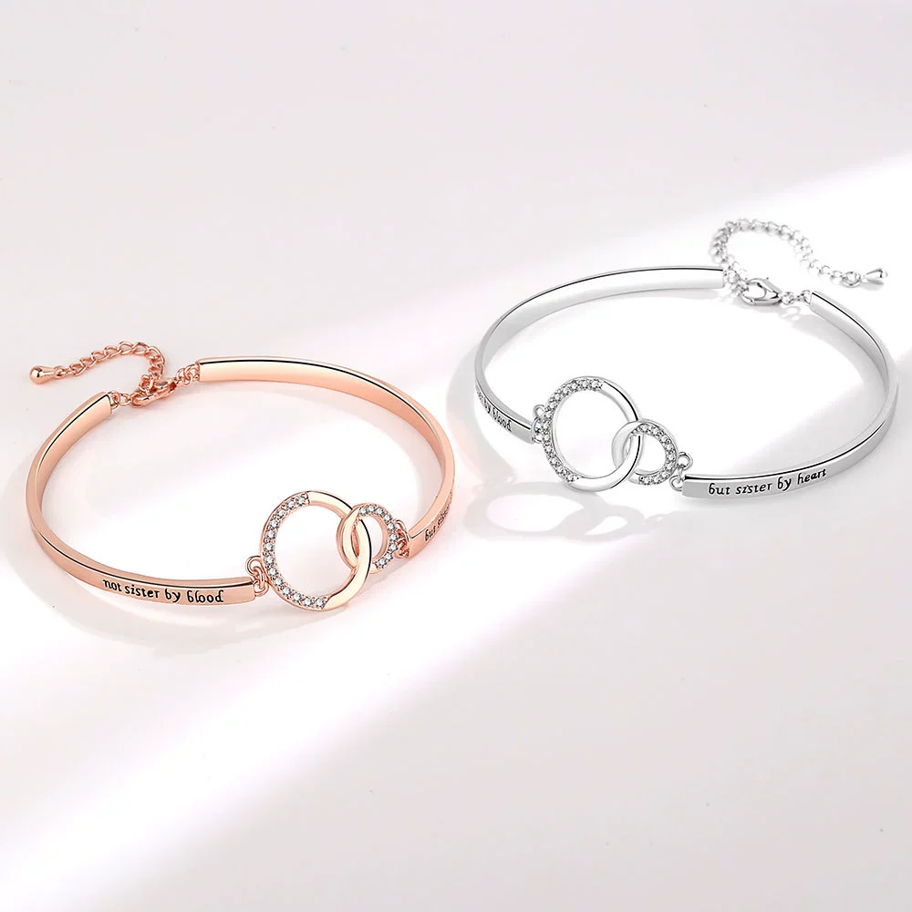 Jewelry Doublering Engraving Zircon Copper Geometric Electroplated Bracelet For Women - Image 2