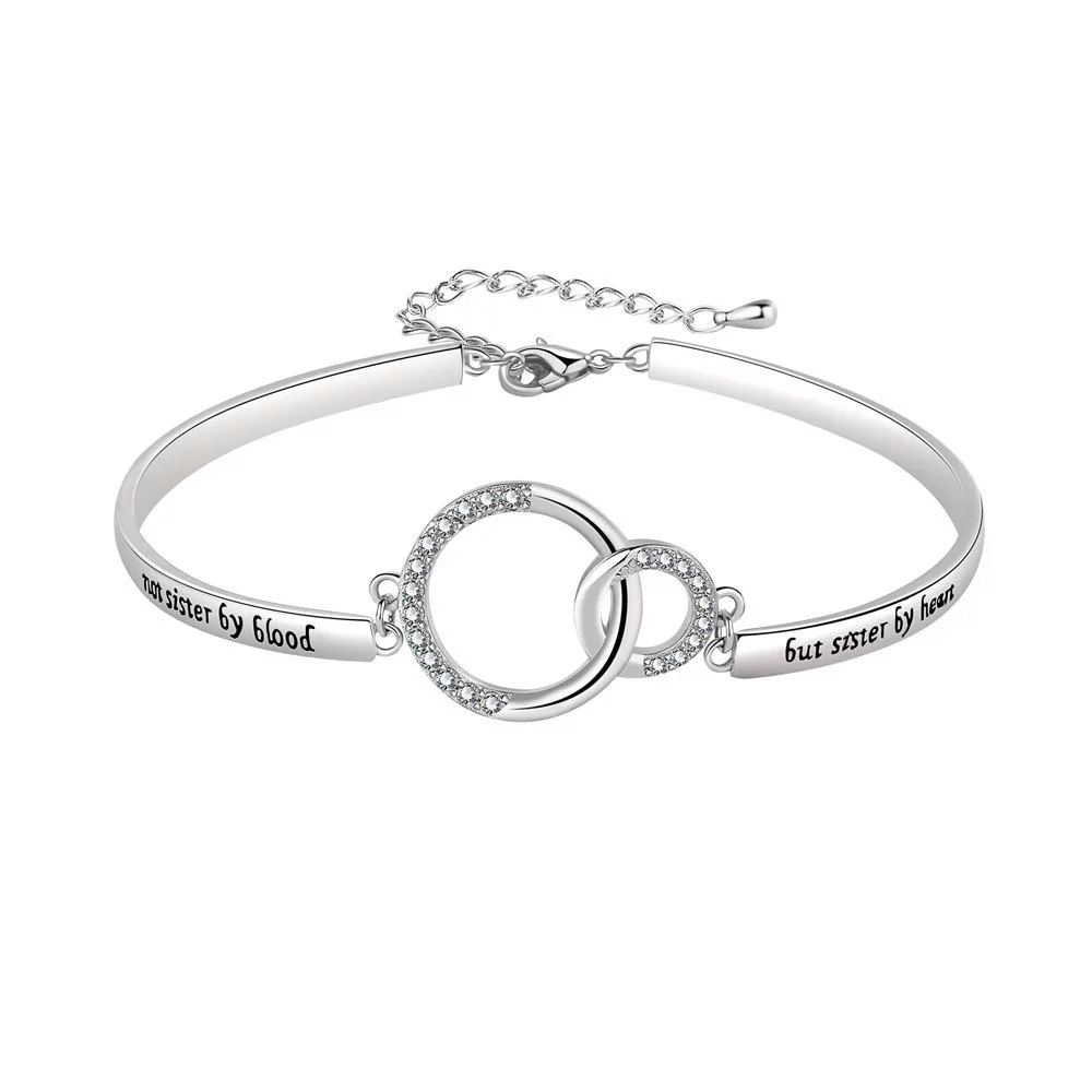 Jewelry Doublering Engraving Zircon Copper Geometric Electroplated Bracelet For Women - Image 5