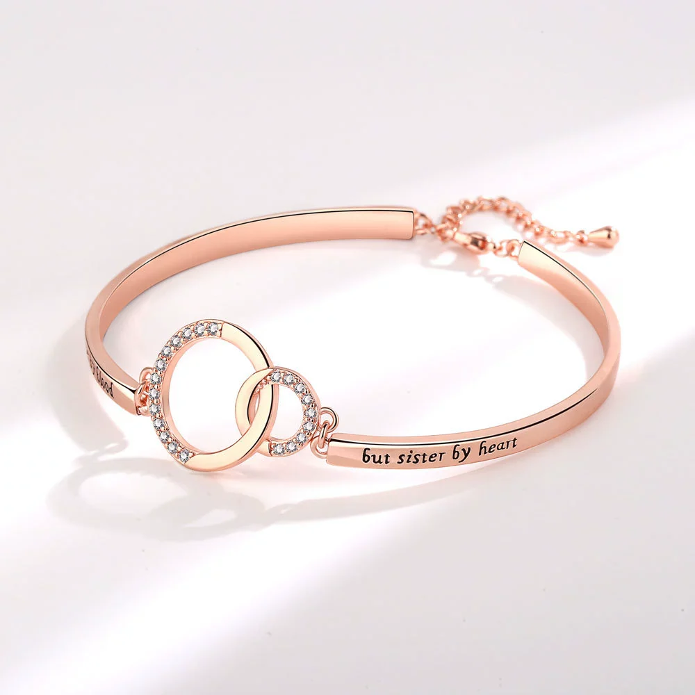 Jewelry Doublering Engraving Zircon Copper Geometric Electroplated Bracelet For Women - Image 6