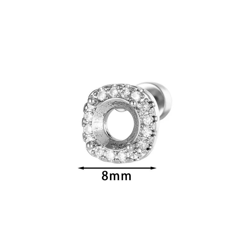 Jewelry Ear Nail Accessories Stainless Steel Polish Titanium Steel Drilling Position Pin Screw Screw Rod - Image 3