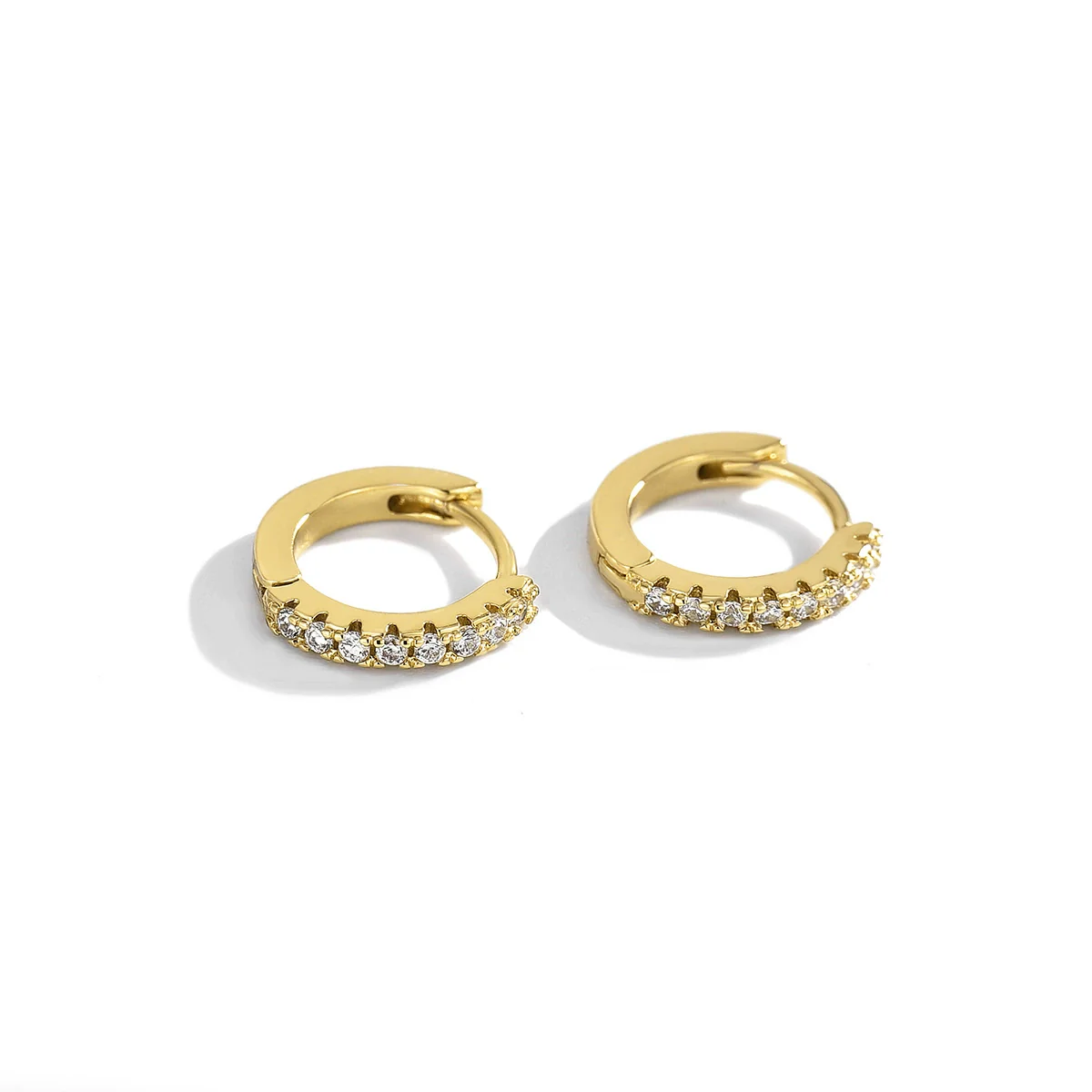 Jewelry Earrings Copper Geometric Circle Micro Inlay Single Row Zircon Electroplating For Women - Image 5