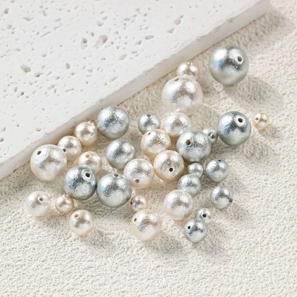 Jewelry Earrings Material Accessories Handmade Loose Beads Pure Cotton Pearl - Image 3