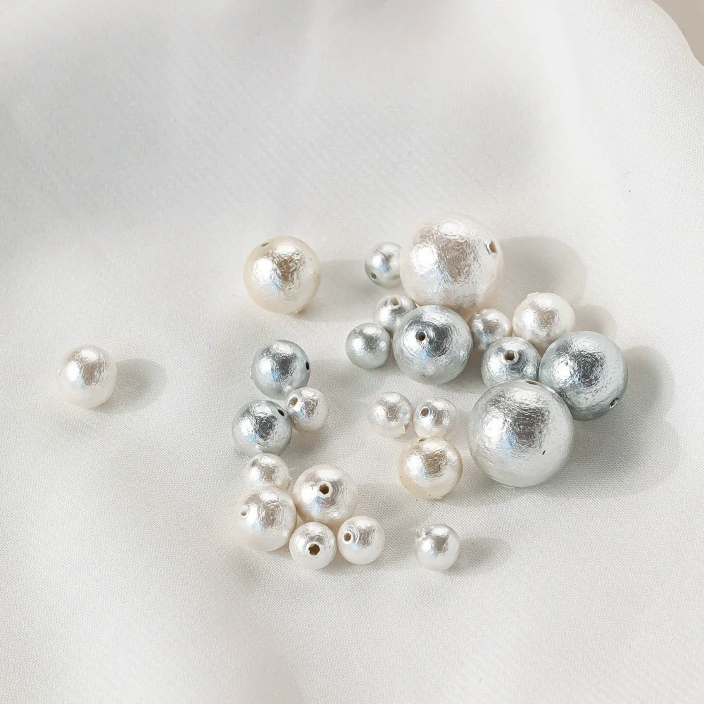 Jewelry Earrings Material Accessories Handmade Loose Beads Pure Cotton Pearl - Image 4