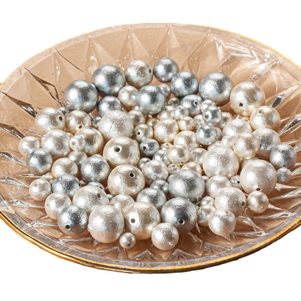 Jewelry Earrings Material Accessories Handmade Loose Beads Pure Cotton Pearl - Image 5