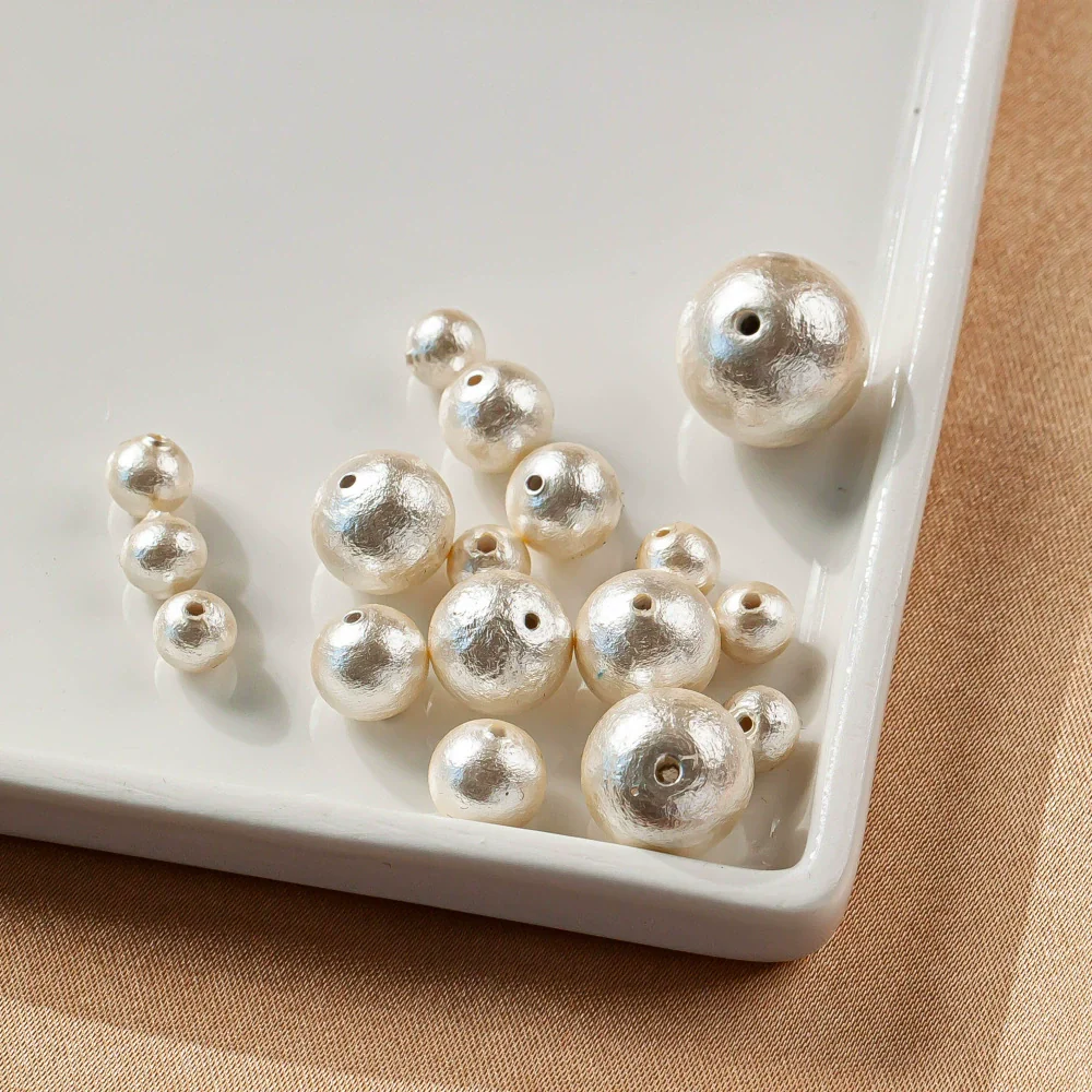 Jewelry Earrings Material Accessories Handmade Loose Beads Pure Cotton Pearl - Image 7