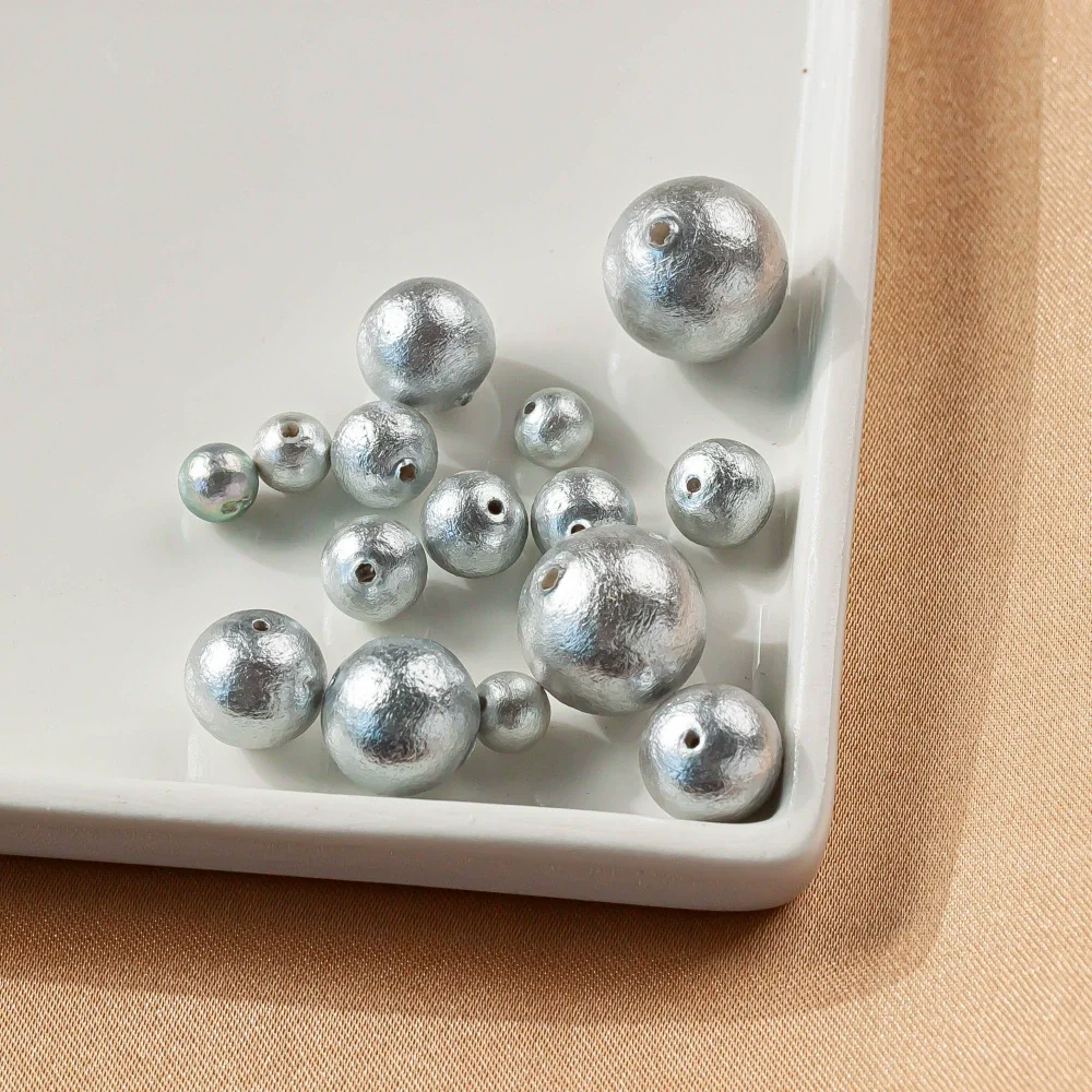 Jewelry Earrings Material Accessories Handmade Loose Beads Pure Cotton Pearl - Image 8